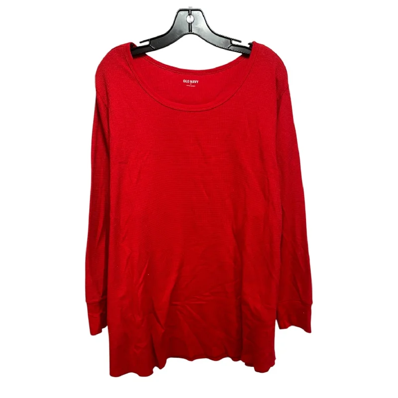 Thermal Top Long Sleeve Basic By Old Navy In Red, Size: 4x