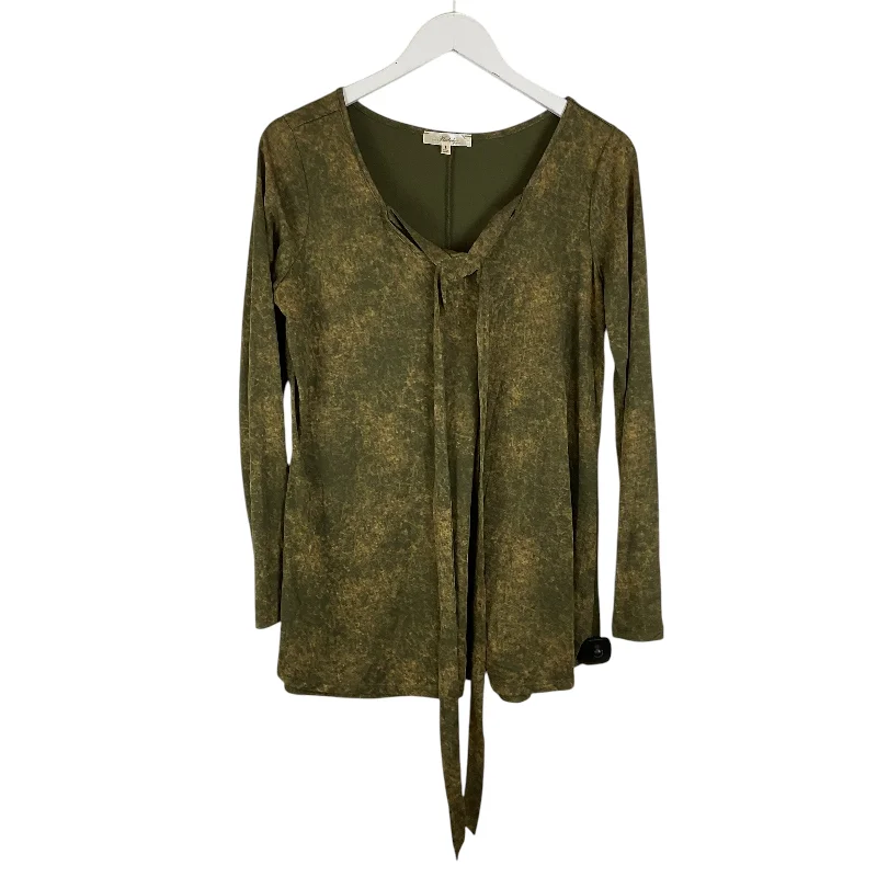 Top Long Sleeve By Andre Barreau In Green, Size: L