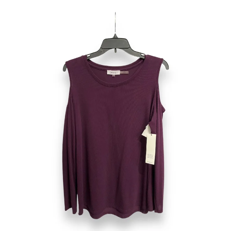 Top Long Sleeve By Calvin Klein In Purple, Size: L