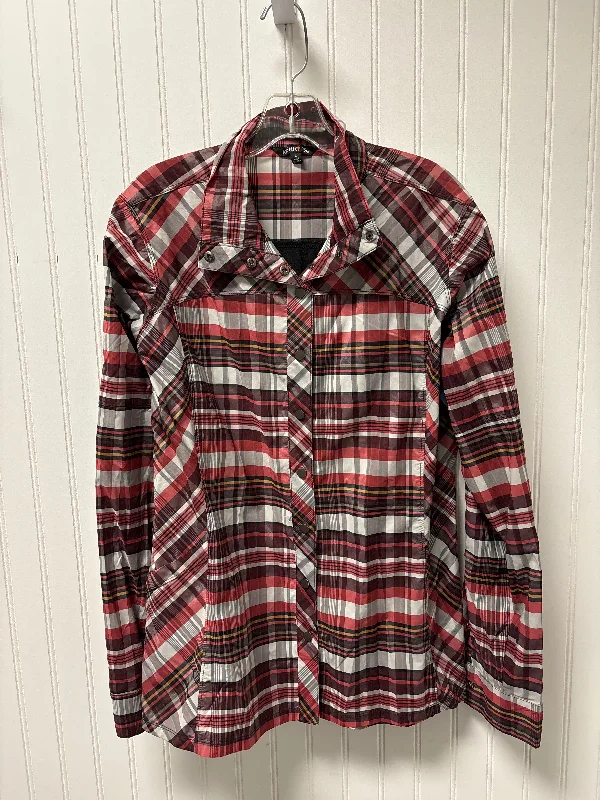 Top Long Sleeve By Cmb In Plaid Pattern, Size: L