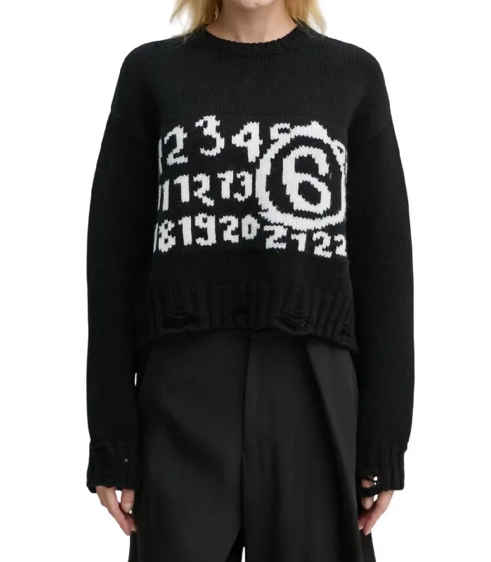 Wool Sweater In Black/white