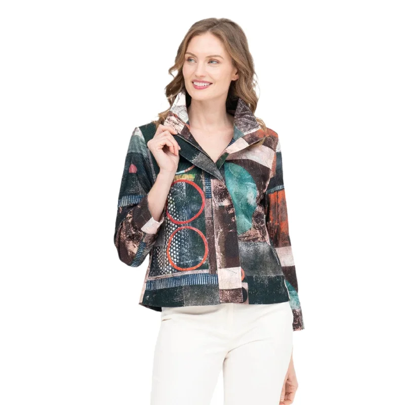 Damee NYC Multi Print Micro-Cord Biker Jacket - 4914