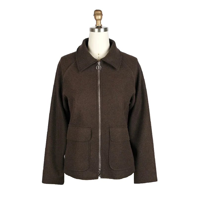 Damee Wool Blend Patch Pocket Jacket in Brown - 4901-BRN