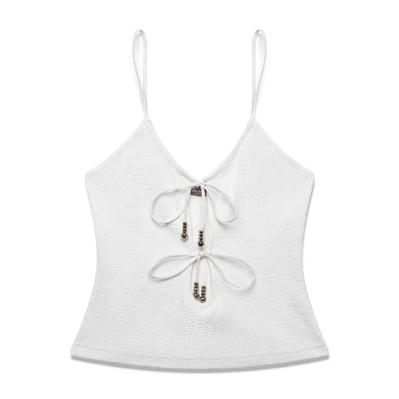 Bow Knots Tank Top - White