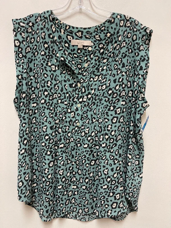 Top Sleeveless By Loft In Animal Print, Size: Xl