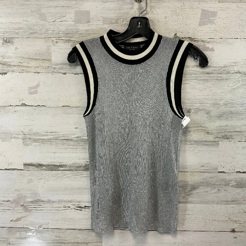 Top Sleeveless By Rag And Bone In Black & Silver, Size: S