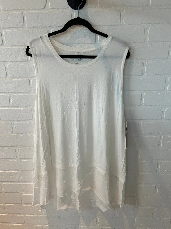 Top Sleeveless By Soft Surroundings In Cream, Size: 2x