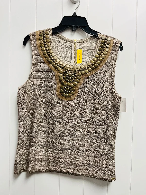 Top Sleeveless Luxury Designer By St John Collection In Taupe, Size: L